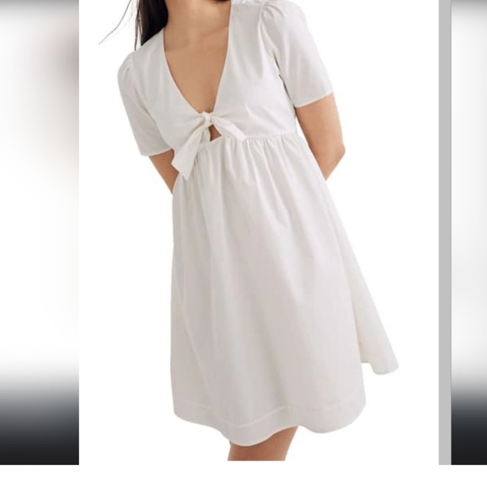 NWT Madewell Tie-front Minidress In‎ Lighthouse White Size 00